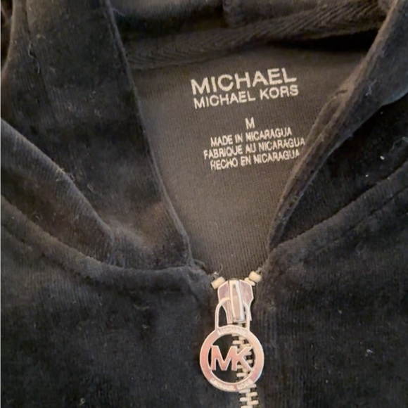 NWT!!! Michael Kors Black Velvet Hoodie 🖤✨♠️🩶 - Picture 3 of 4